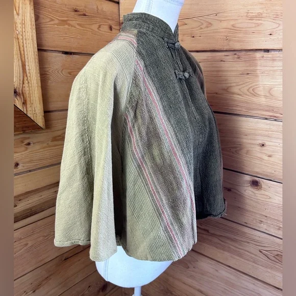 Vintage Boxy Doleman Sleeve Thai Cotton Boho Top Festival Hippie Womens Medium - Picture 6 of 13